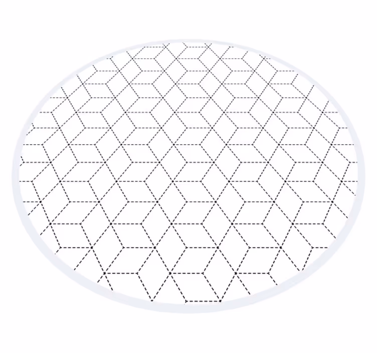 Alfombra vinílica salón Patrón de cubos blanco y negro con puntos - TenVinilo