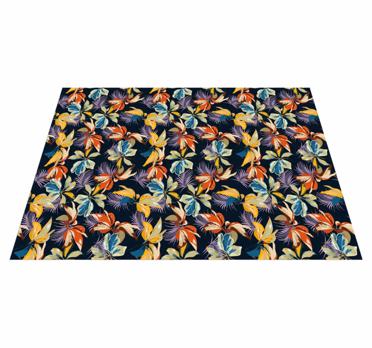 Alfombra vinílica flores botánico tropical - TenVinilo