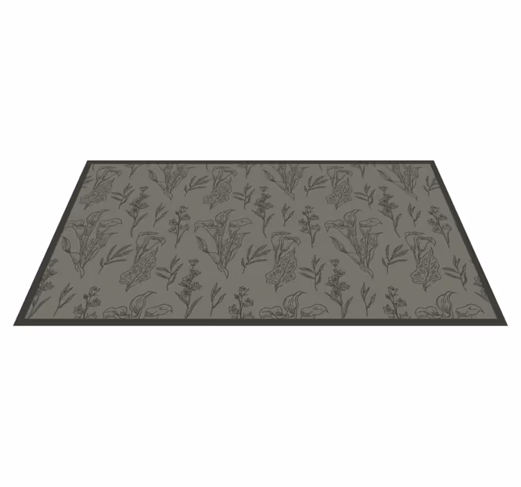 Alfombra vinílica flores ilustraciones botánicas - TenVinilo