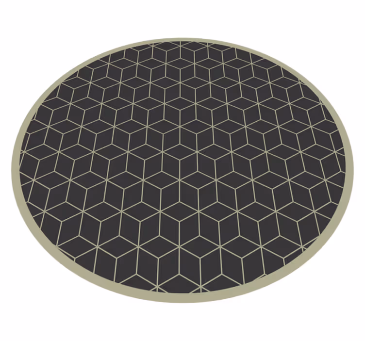 Alfombra vinílica con diseño geométrico y acento circular - TenVinilo