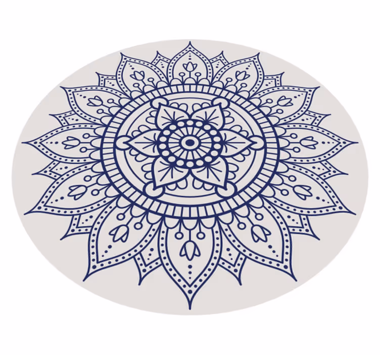 Alfombra vinílica mandala para salón circular - TenVinilo