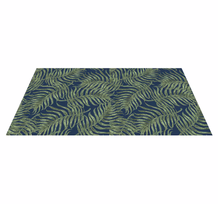 Alfombra vinilo flores patrón de hojas tropicales - TenVinilo