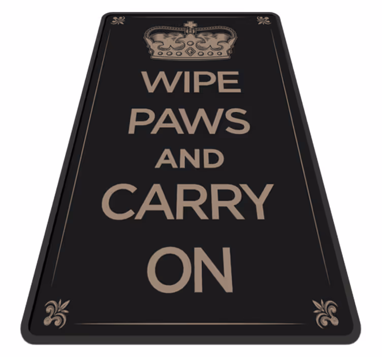 Alfombra vinílica con frase Limpiar las patas y continuar - TenVinilo