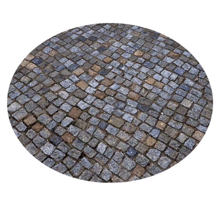 Alfombra vinílica imitación piedra reproducción de adoquines - TenVinilo