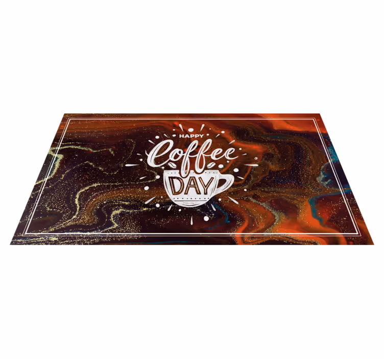 Alfombra de vinilo con frase mármol de café - TenVinilo