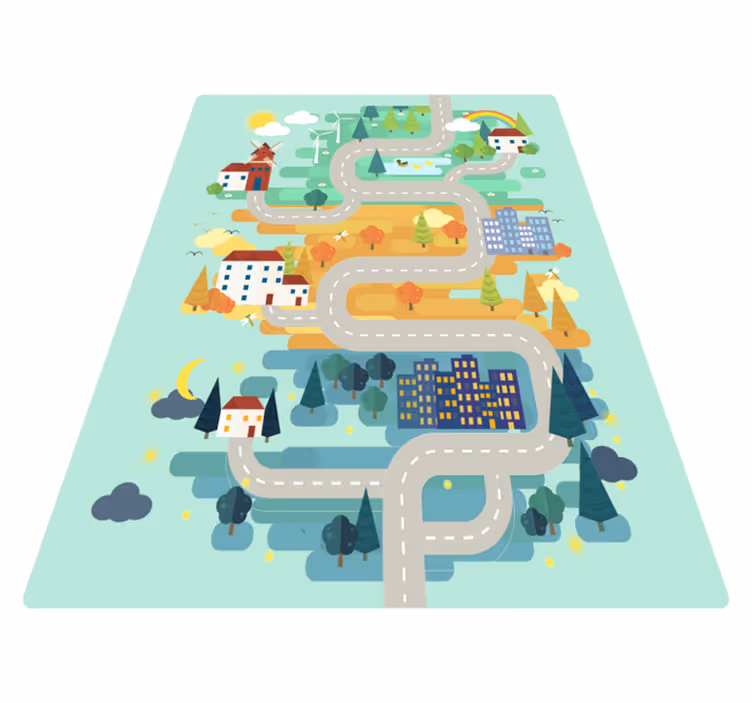 Alfombra vinilo dormitorio caminos para jugar - TenVinilo
