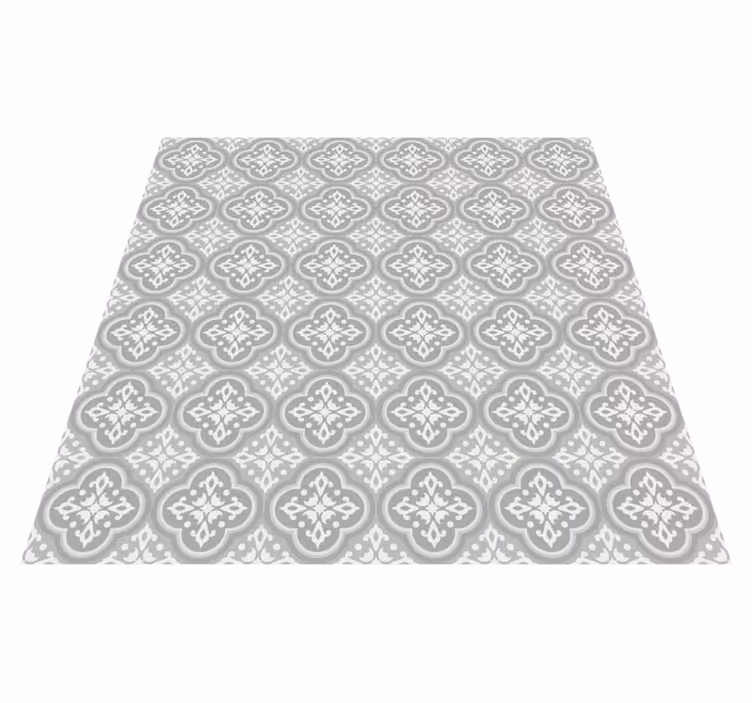 Alfombra de vinilo cocina azulejos hidráulicos grises - TenVinilo