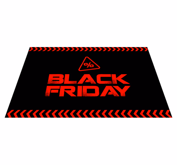 Alfombra vinilica negra alerta Viernes Negro - TenVinilo
