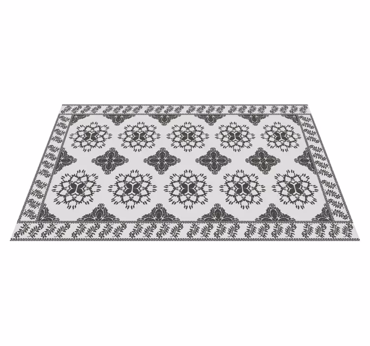 Alfombra vinilo comedor diseño floral vintage - TenVinilo