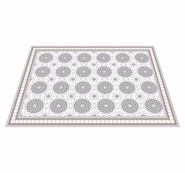 Alfombra vinilo comedor diseño marroquí gris claro - TenVinilo