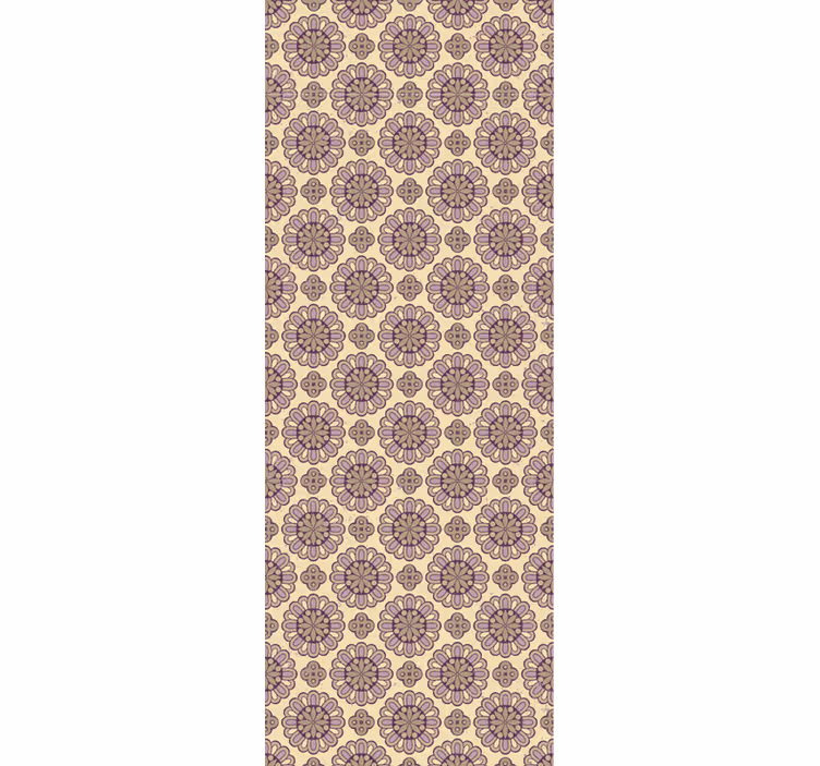 Papel tapiz floral patrón beige adornado - TenVinilo
