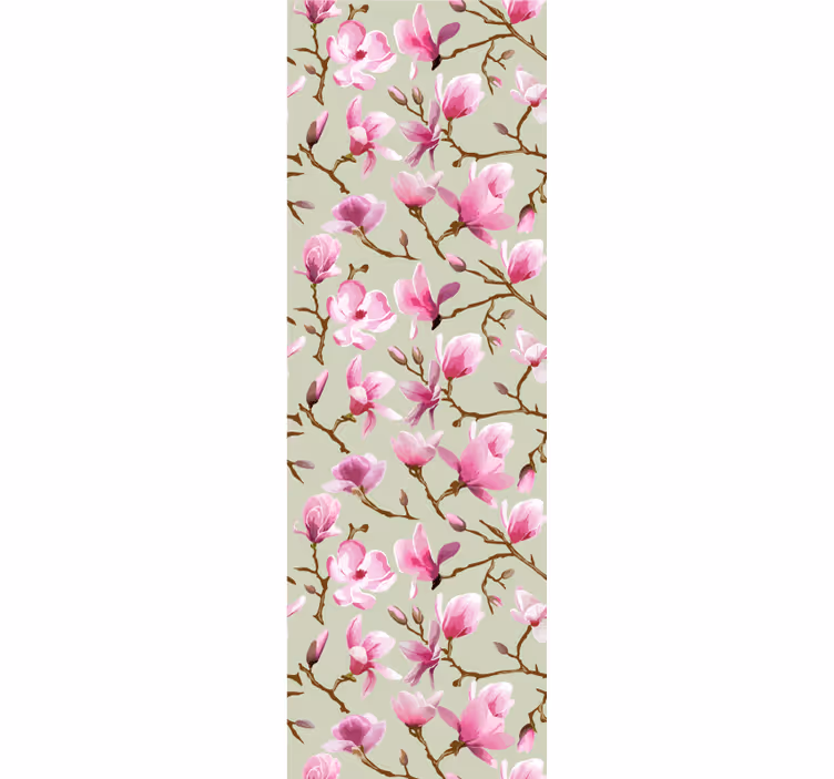 Papel tapiz flores ramas de flores rosas - TenVinilo