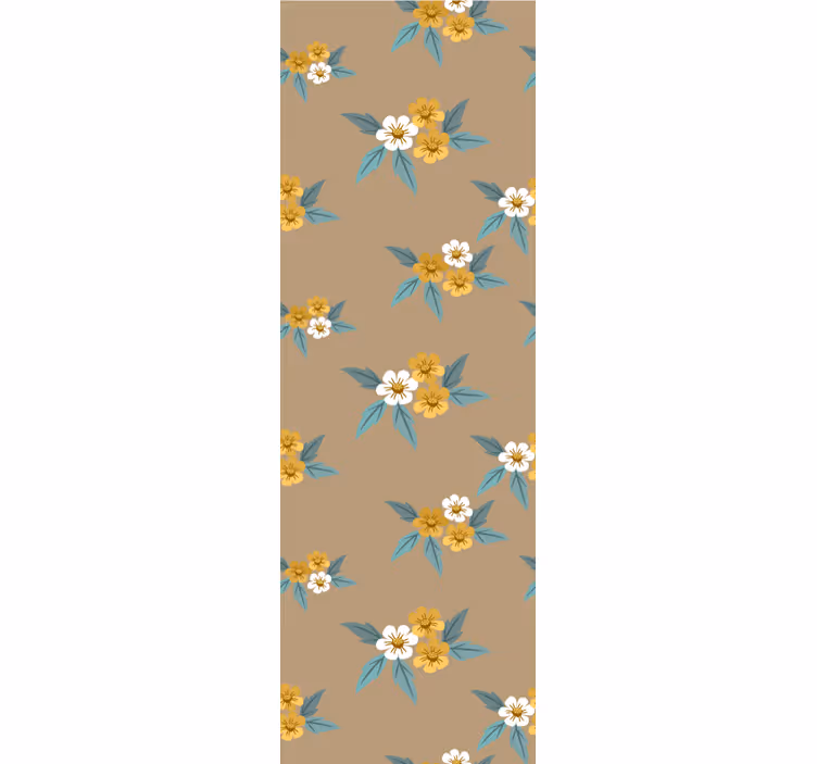 Papel tapiz flores motivo floral marrón - TenVinilo