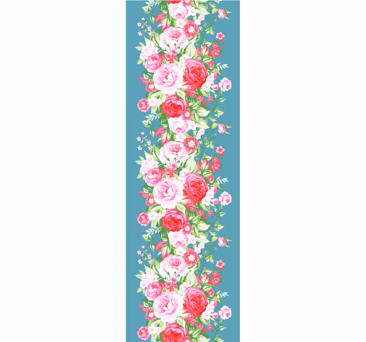 Papel tapiz flores líneas verticales de flores - TenVinilo