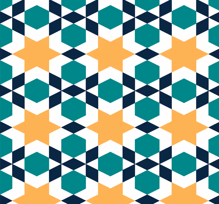 Papel tapiz azulejos formas geométricas de estrellas - TenVinilo