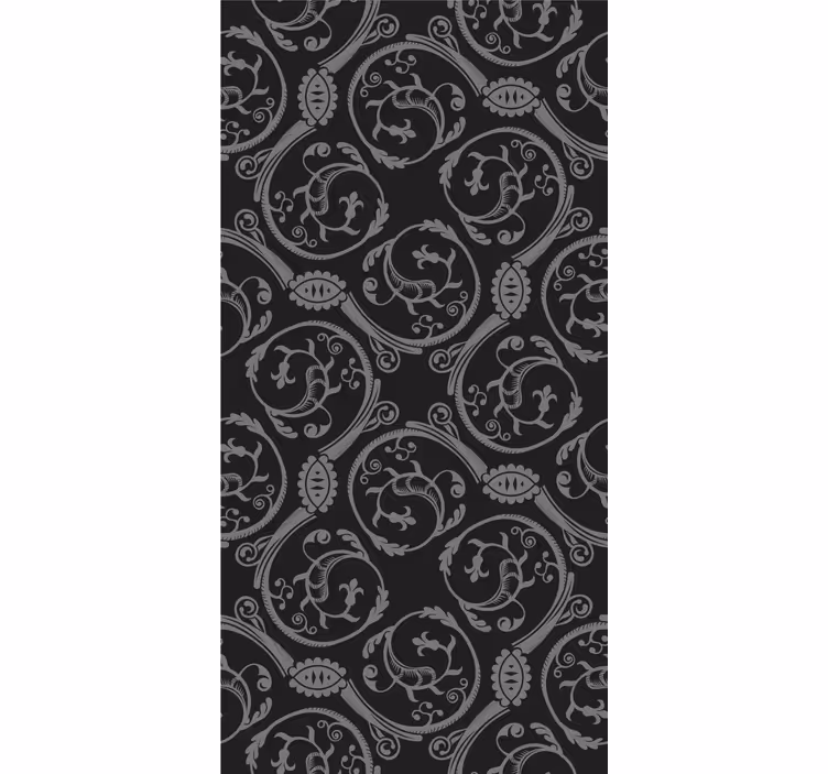 Papel tapiz floral elegantes elementos negros - TenVinilo