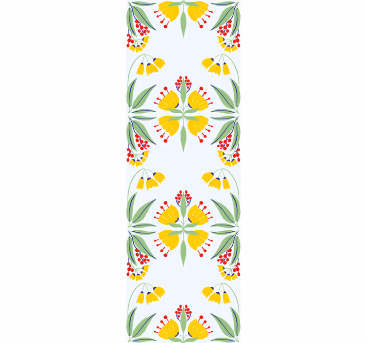 Papel tapiz flores arreglo floral amarillo - TenVinilo