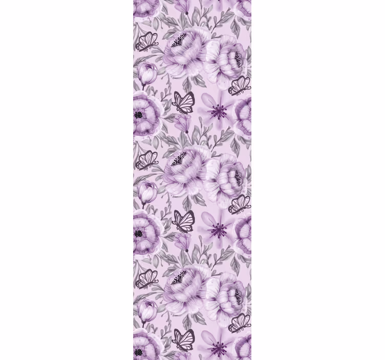 Papel tapiz flores arreglo floral de mariposas - TenVinilo