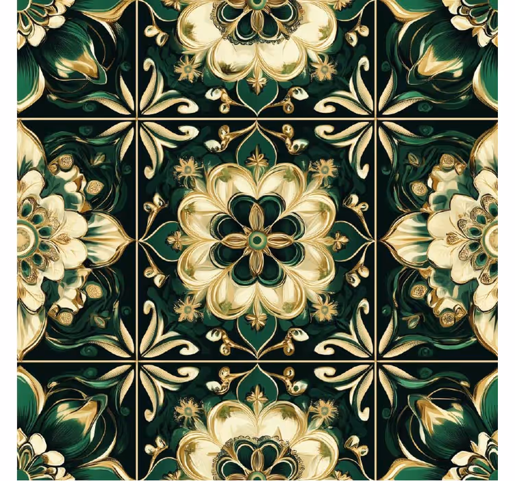 Papel tapiz cocina mosaicos botánicos - TenVinilo