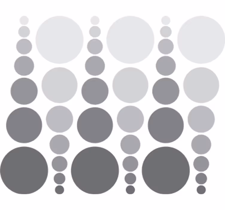 Papel tapiz geométrico círculos de colores en gris - TenVinilo