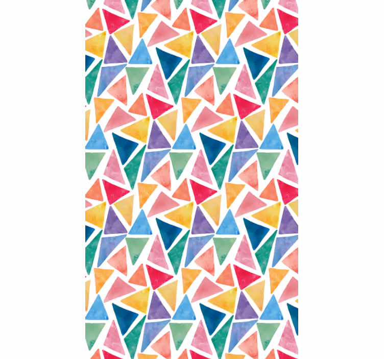 Papel tapiz geométrico triángulos alegres y coloridos - TenVinilo