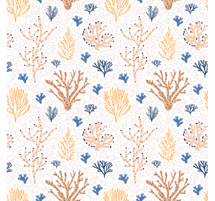 Papel tapiz naturaleza patrón coral elegante - TenVinilo