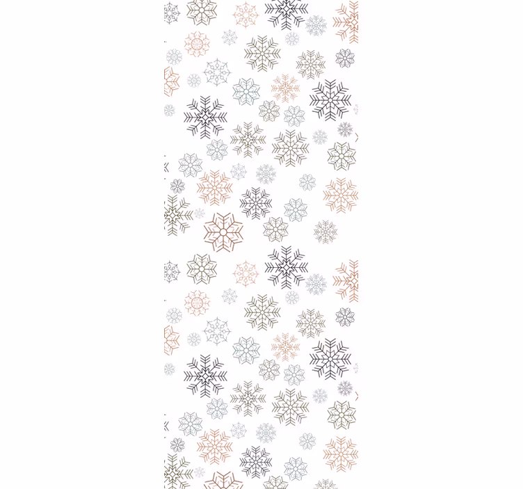 Papel tapiz navidad patrón de copos de nieve beige - TenVinilo