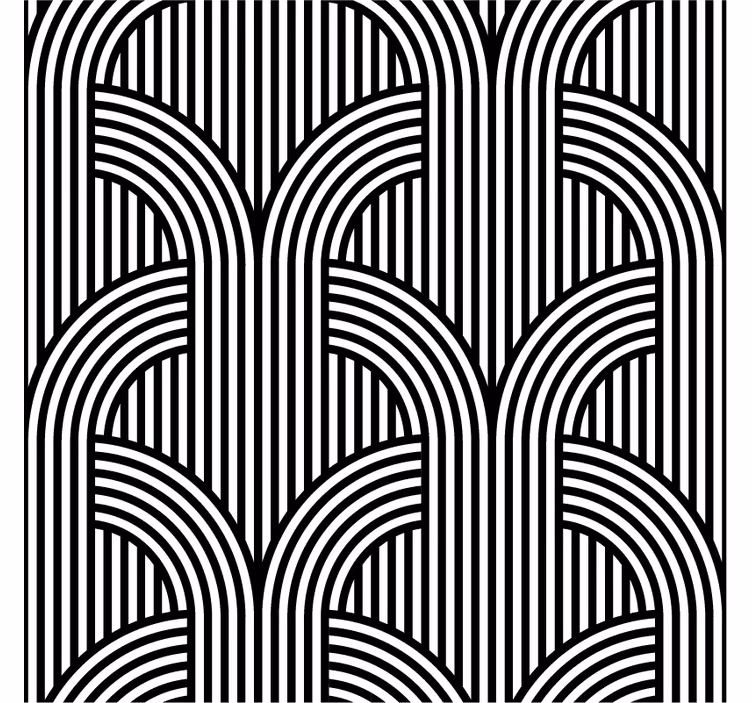 Papel tapiz ornamental arcos en blanco y negro - TenVinilo