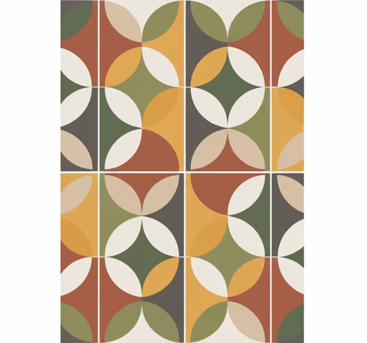 Papel tapiz para sala tonos tierra geométricos abstractos - TenVinilo