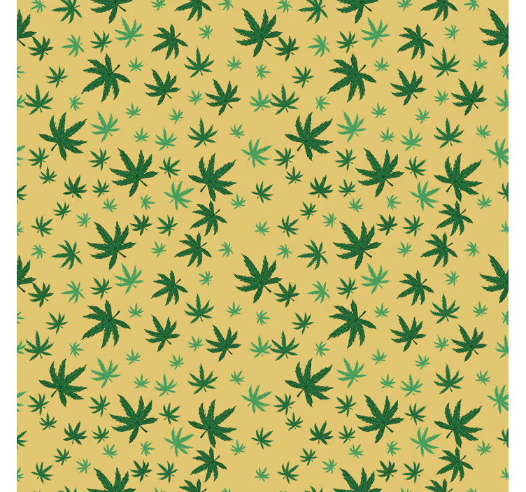 Papel tapiz para recámara patrón cannabis sin costuras - TenVinilo