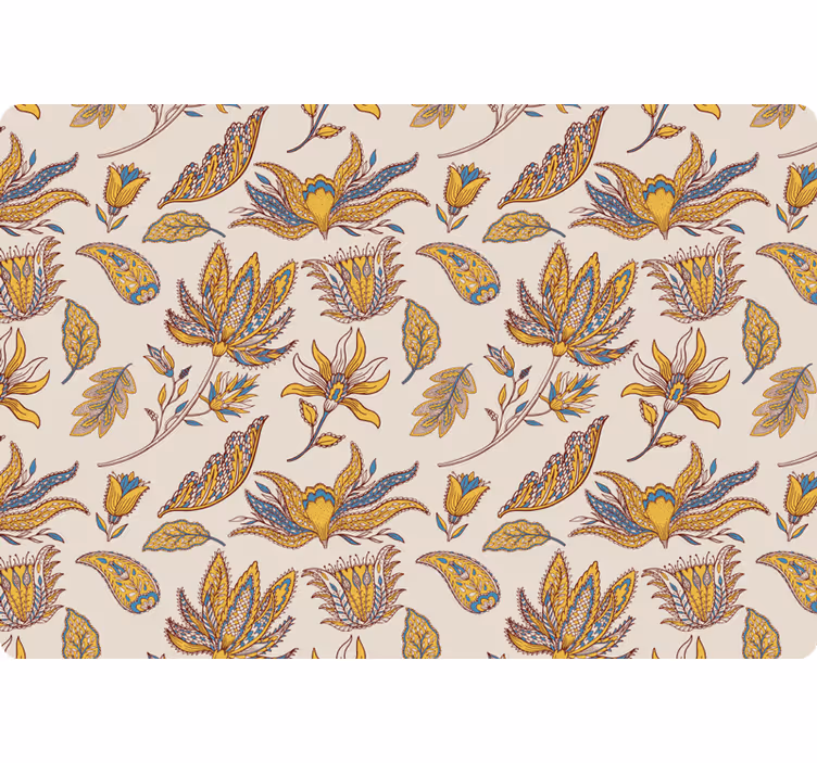 Papel tapiz flores conjunto de flores paisley - TenVinilo