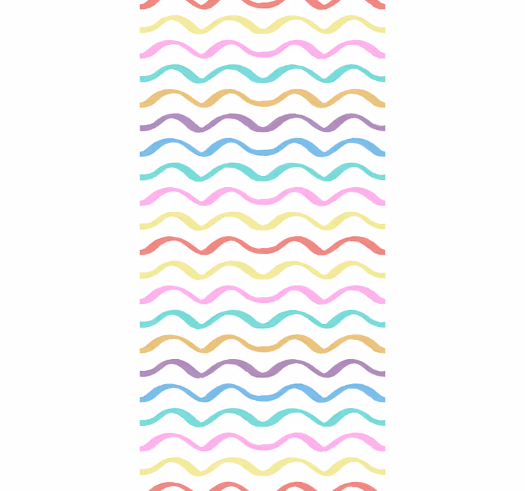 Papel tapiz ornamental con patrón de olas arcoíris - TenVinilo