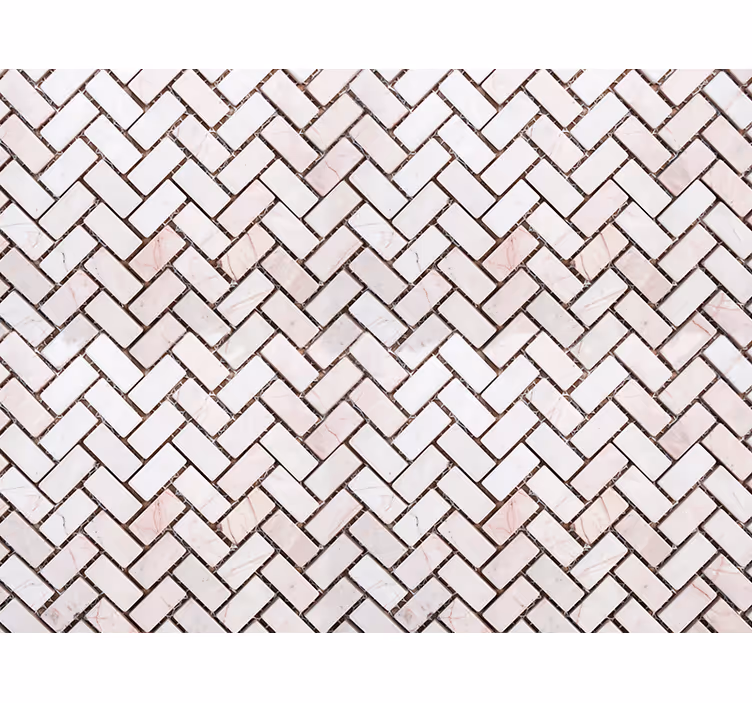 Papel tapiz ornamental azulejos de mármol en espiga - TenVinilo