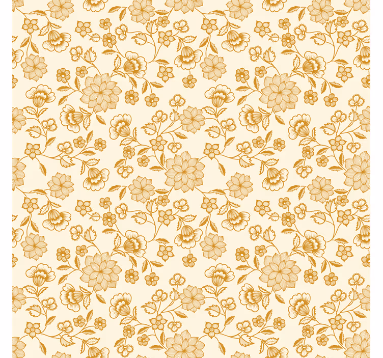 Papel tapiz para sala paisley naranja floral - TenVinilo