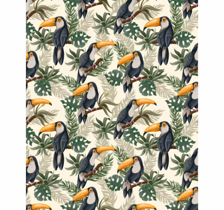 Papel tapiz animales tucanes de la jungla - TenVinilo