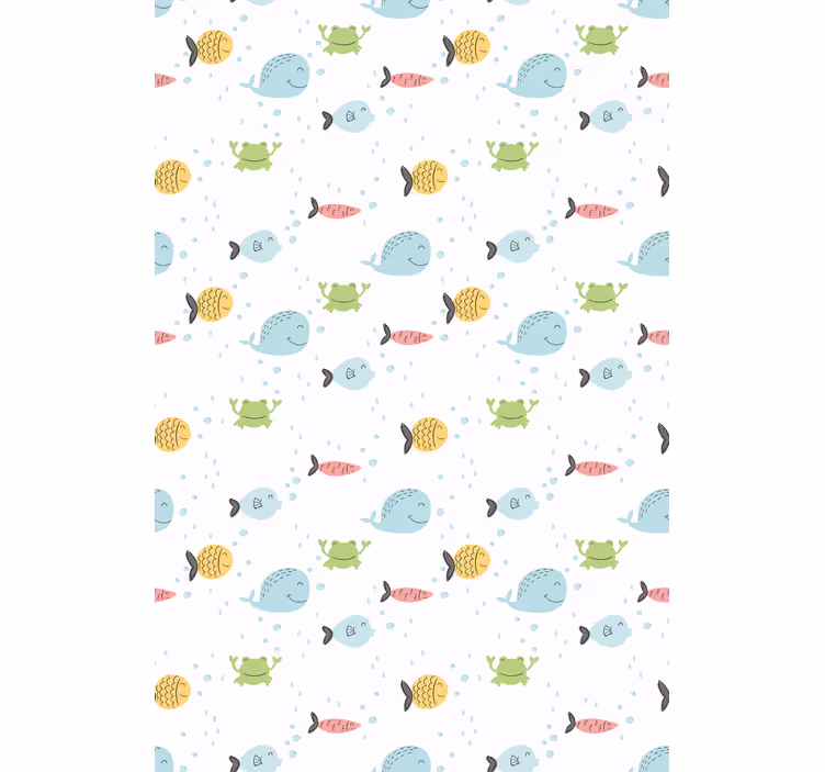 Papel tapiz para recámara criaturas marinas coloridas - TenVinilo