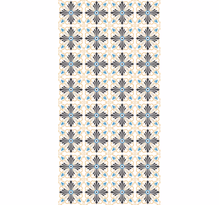 Papel tapiz para recámara azulejos botánicos retro - TenVinilo