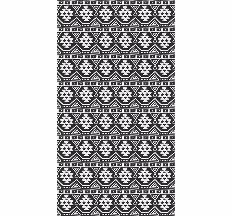 Papel tapiz textura patrón bohemio en blanco y negro - TenVinilo
