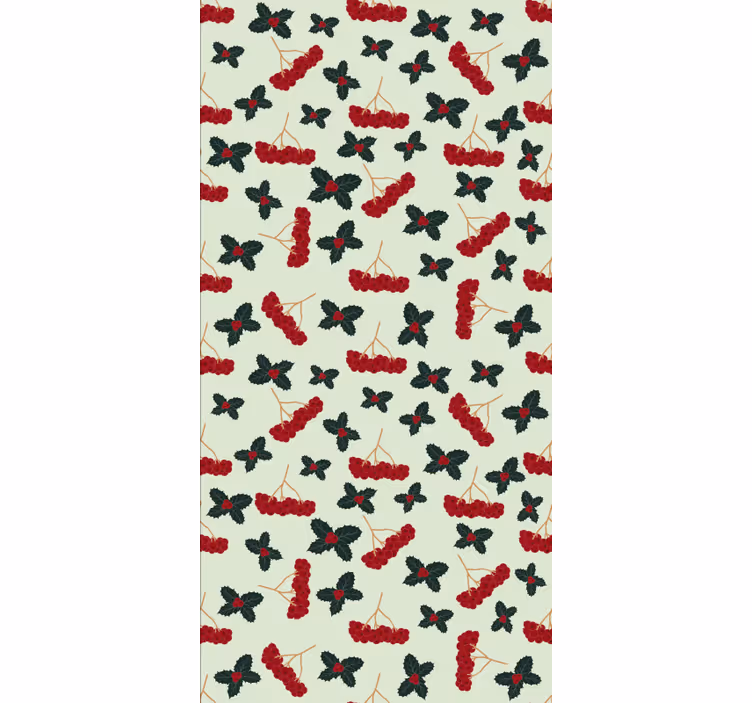 Papel tapiz navidad patrón de bayas dibujadas a mano - TenVinilo