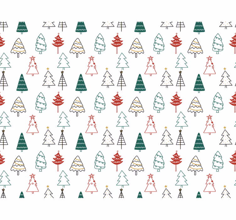 Papel tapiz navidad Árboles festivos - TenVinilo