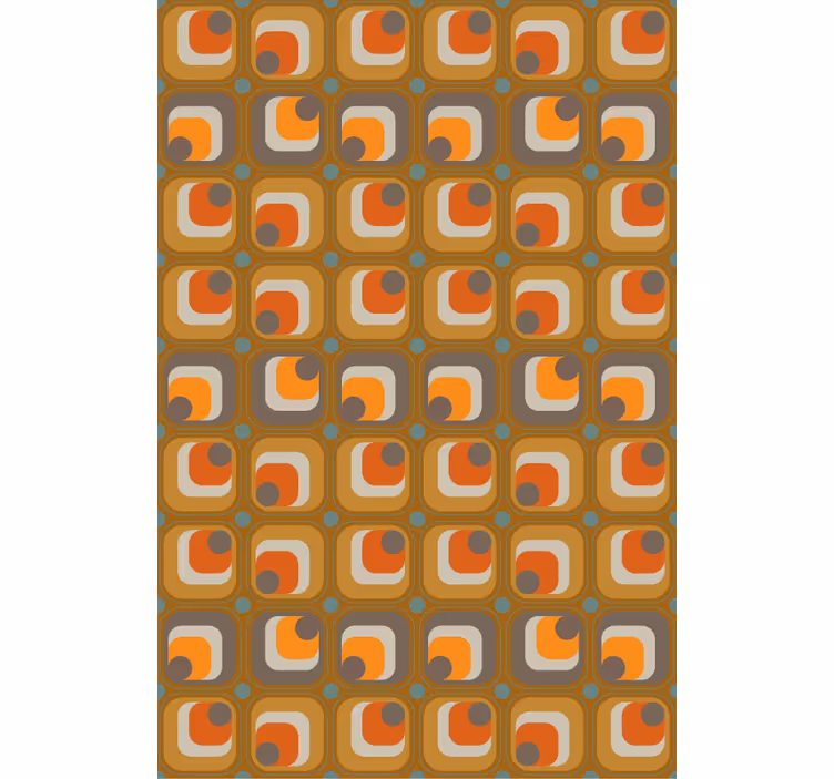 Papel tapiz oficina patrón cuadrados retro 70's - TenVinilo