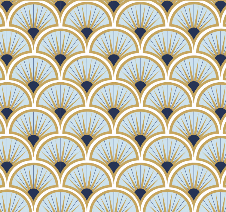 Papel tapiz oficina patrón de abanicos geométricos - TenVinilo