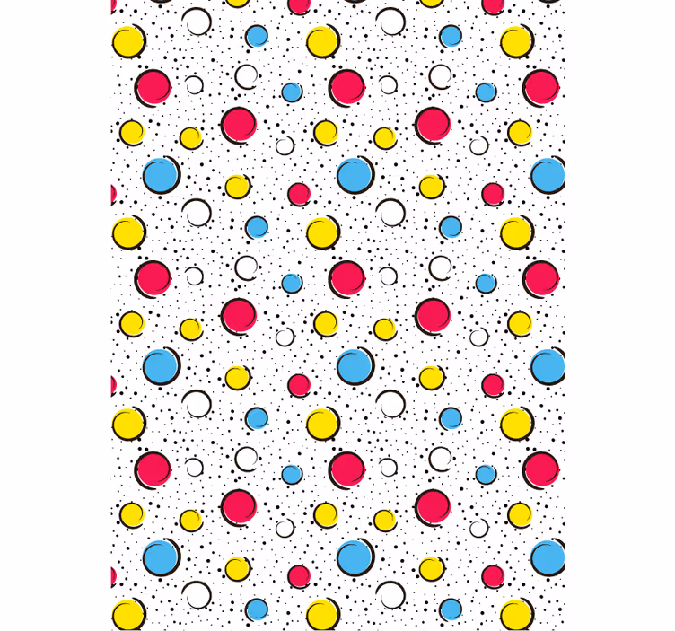 Papel tapiz pasillo puntos multicolores - TenVinilo