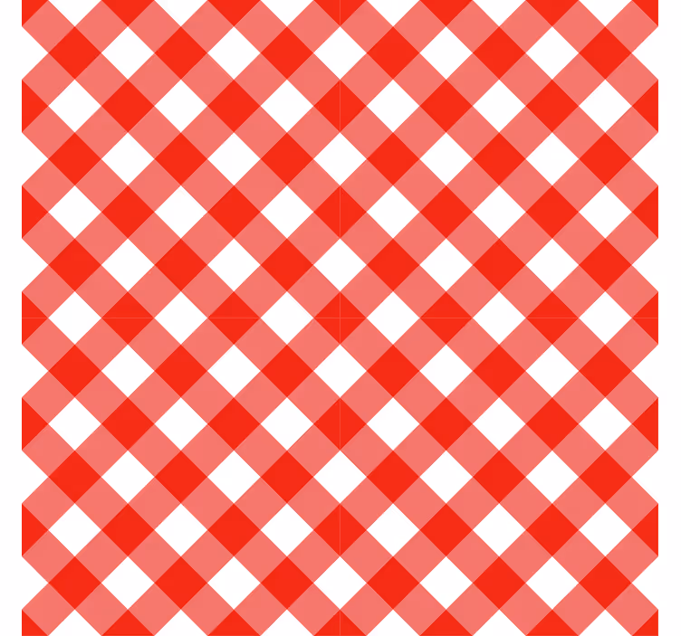 Papel tapiz pasillo cuadros rojos y blancos - TenVinilo