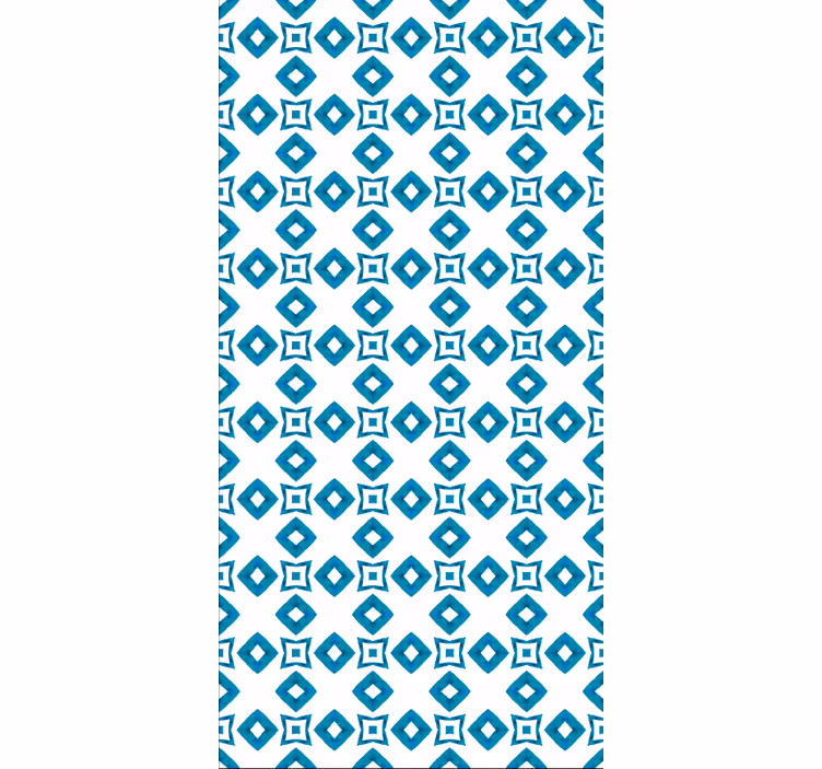 Papel tapiz pasillo diseño de diamante azul geométrico - TenVinilo
