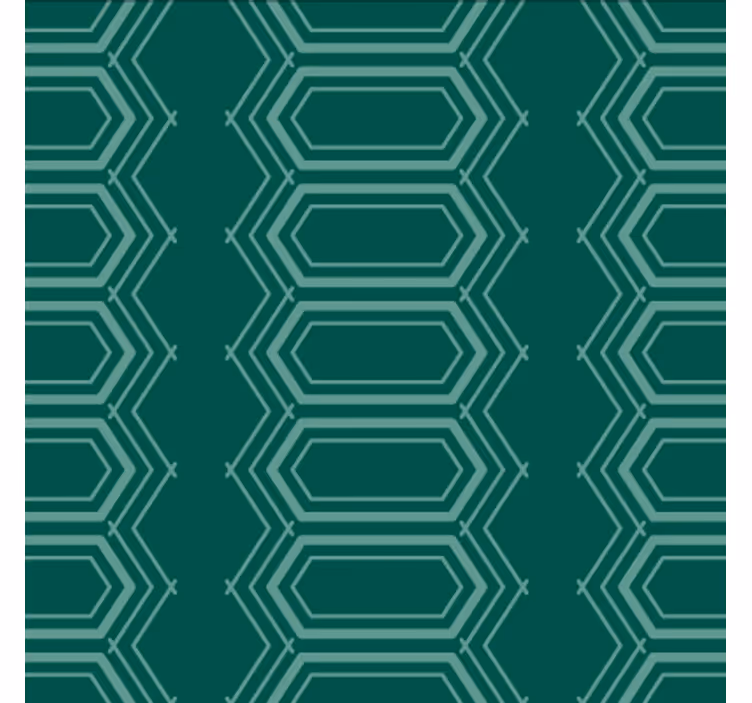 Papel tapiz comedor patrón geométrico círculos verdes - TenVinilo