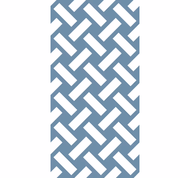 Papel tapiz comedor patrón geométrico azul cuadrado - TenVinilo