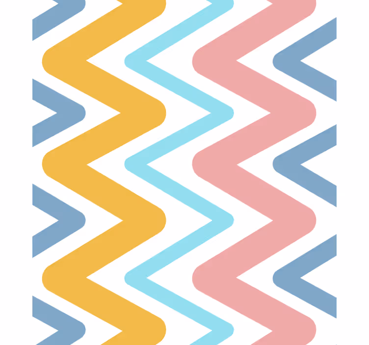 Papel tapiz geométrico concepto zigzag vivo - TenVinilo