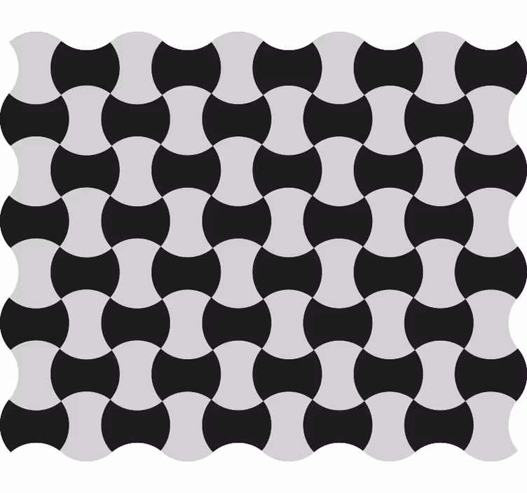 Papel tapiz geométrico curvas en blanco y negro - TenVinilo