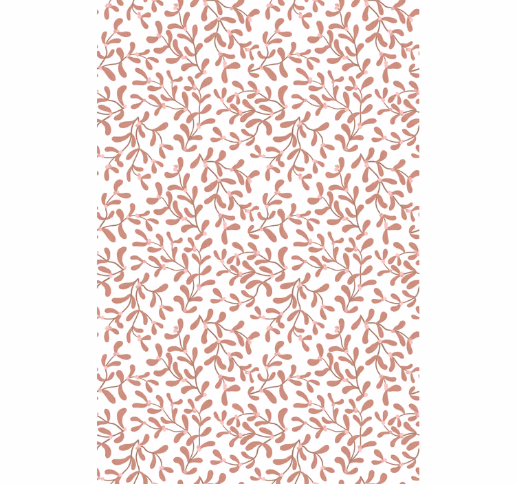 Papel tapiz naturaleza patrón de hojas pequeñas terracota - TenVinilo